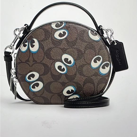 👀 COACH CANTEEN CROSSBODY IN SIGNATURE CANVAS WITH HALLOWEN EYES 👀 NWT 👀 - Picture 3 of 16